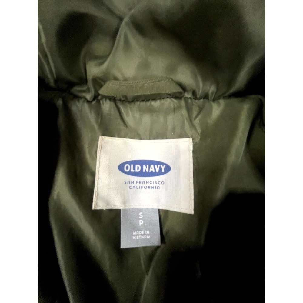Old Navy Parka Coat Womens Small Olive Green Faux Fur Hooded Full Zip Insulated - Picture 10 of 12